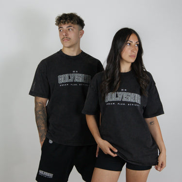 GolVision Chenille Tee Denim Black – premium embroidered streetwear
Model wearing GolVision denim black chenille tee – 100 percent cotton medium weight
Front view GolVision Chenille T-shirt Denim Black – streetwear fit
Close-up chenille embroidery GolVision Denim Black tee